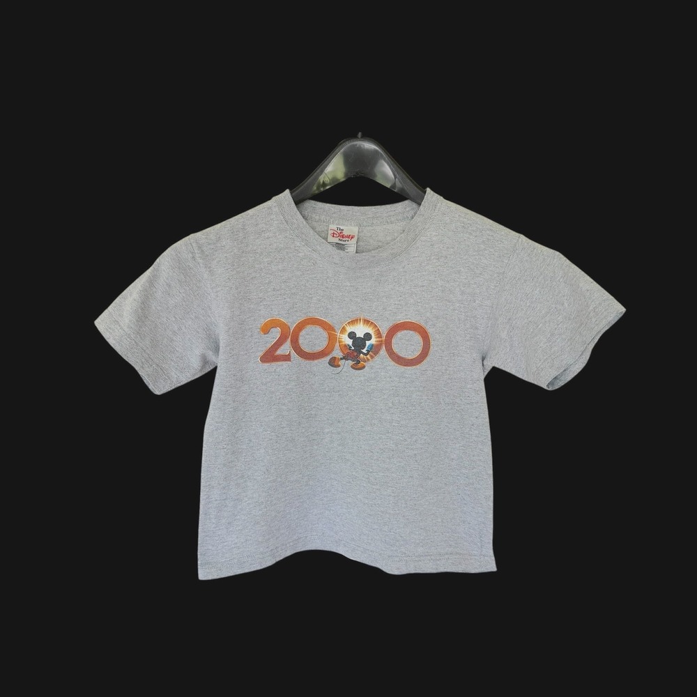 Y2K Disney Store Mickey Mouse 2000 T-Shirt Gray Y2K Women's XS Youth Small